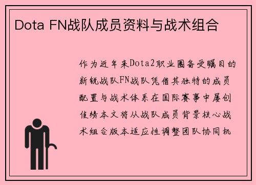 Dota FN战队成员资料与战术组合